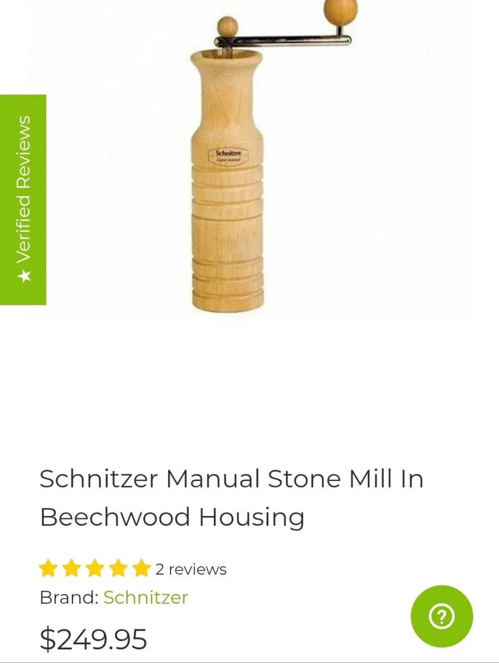 Schnitzer Wooden Grain Mill - Natural Beech